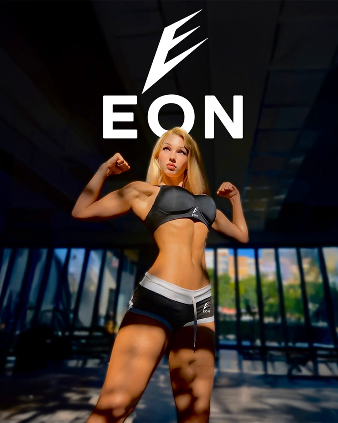 Eon active Sportswear Shorts in black and white, breathable gym shorts for women, athletic activewear